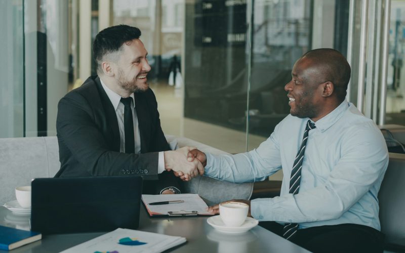 Recruitment, two men shaking hands